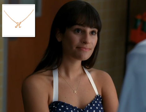 As seen Glee around Rachel's neck this gold initial necklace is delicate 